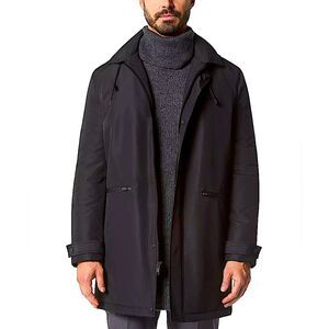 Marc New York Andrew Marc Black City Rain Topper With Removable Hood Size Small